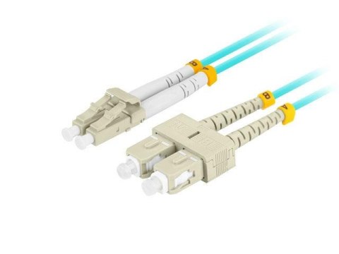Patchcord światłowodowy Lanberg MM LC/UPC-SC/UPC DUPLEX 3.0MM OM3 50/125 LSZH 1m aqua Patchcord światłowodowy Lanberg MM LC/UPC-SC/UPC DUPLEX 3.0MM OM3 50/125 LSZH 1m aqua