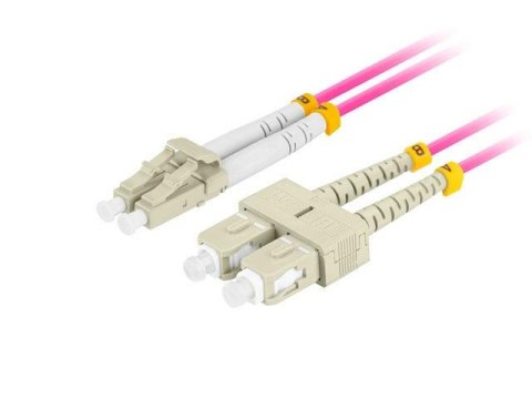 Patchcord światłowodowy Lanberg MM LC/UPC-SC/UPC DUPLEX 3.0MM OM4 50/125 LSZH 2m fioletowy Patchcord światłowodowy Lanberg MM LC/UPC-SC/UPC DUPLEX 3.0MM OM4 50/125 LSZH 2m fioletowy