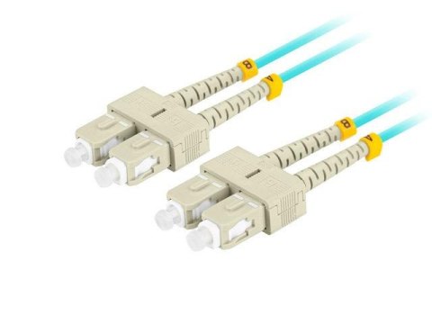 Patchcord światłowodowy Lanberg MM SC/UPC-SC/UPC DUPLEX 3.0mm OM3 50/125 LSZH 5m aqua Patchcord światłowodowy Lanberg MM SC/UPC-SC/UPC DUPLEX 3.0mm OM3 50/125 LSZH 5m aqua