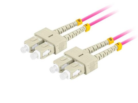 Patchcord światłowodowy Lanberg MM SC/UPC-SC/UPC DUPLEX 3.0mm OM4 50/125 LSZH 1m fioletowy Patchcord światłowodowy Lanberg MM SC/UPC-SC/UPC DUPLEX 3.0mm OM4 50/125 LSZH 1m fioletowy