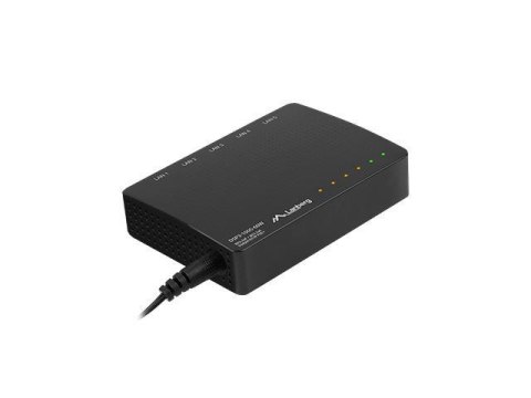 Switch niezarządzalny PoE+ Lanberg 5x 1Gb (4 porty PoE, 30W/port, max 60W) Desktop Switch niezarządzalny PoE+ Lanberg 5x 1Gb (4 porty PoE, 30W/port, max 60W) Desktop