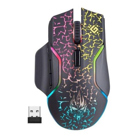 Mysz bezprzewodowa Defender ONESHOT GM-067 optyczna 3200dpi czarna RGB AKUMULATOR 7 przycisków Gaming Mysz bezprzewodowa Defender ONESHOT GM-067 optyczna 3200dpi czarna RGB AKUMULATOR 7 przycisków Gaming