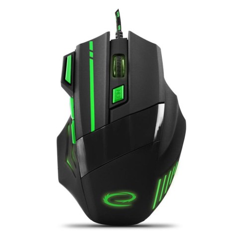 Mysz przewodowa Esperanza MX201 Wolf optyczna Gaming 7D USB czarno-zielona Mysz przewodowa Esperanza MX201 Wolf optyczna Gaming 7D USB czarno-zielona