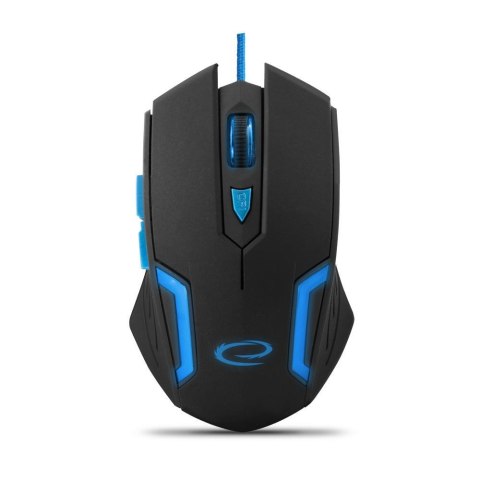 Mysz przewodowa Esperanza MX205 Fighter optyczna Gaming 6D USB czarno-niebieska Mysz przewodowa Esperanza MX205 Fighter optyczna Gaming 6D USB czarno-niebieska