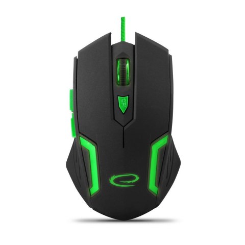 Mysz przewodowa Esperanza MX205 Fighter optyczna Gaming 6D USB czarno-zielona Mysz przewodowa Esperanza MX205 Fighter optyczna Gaming 6D USB czarno-zielona