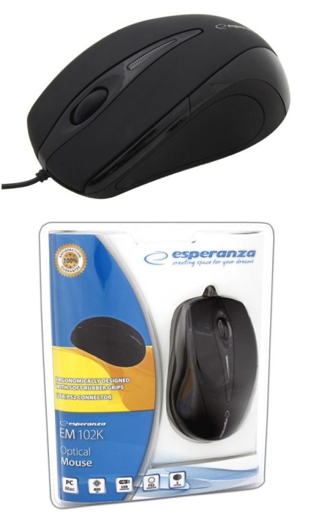 Mysz przewodowa Esperanza SIRIUS EM102K optyczna czarna Mysz przewodowa Esperanza SIRIUS EM102K optyczna czarna