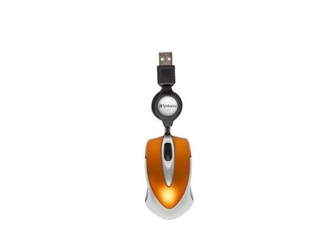 Mysz przewodowa Verbatim Travel optyczna zwijany kabel pomarańczowa Mysz przewodowa Verbatim Travel optyczna zwijany kabel pomarańczowa