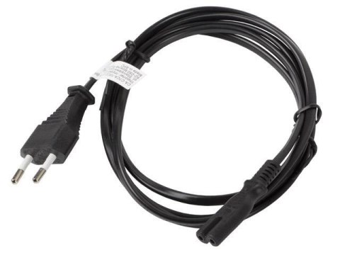 Kabel zasilający Lanberg CEE 7/16 -> IEC 320 C7 EURO (radiowy) 3m czarny Kabel zasilający Lanberg CEE 7/16 -> IEC 320 C7 EURO (radiowy) 3m czarny