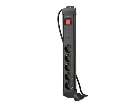 Listwa zasilająca Lanberg SP1 1.5m 5x 230V Schuko czarna Listwa zasilająca Lanberg SP1 1.5m 5x 230V Schuko czarna