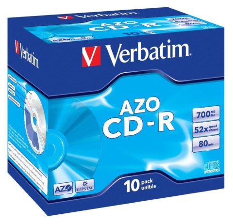 Płyty CD-R Verbatim 52x 700MB (Jewel Case 10) CRYSTAL Płyty CD-R Verbatim 52x 700MB (Jewel Case 10) CRYSTAL