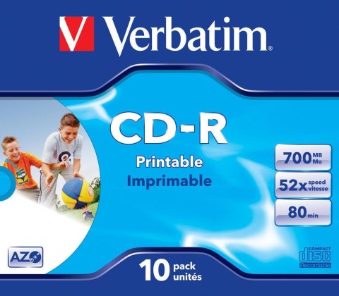 Płyty CD-R Verbatim 700MB AZO printable (10 Jewel Case) Płyty CD-R Verbatim 700MB AZO printable (10 Jewel Case)