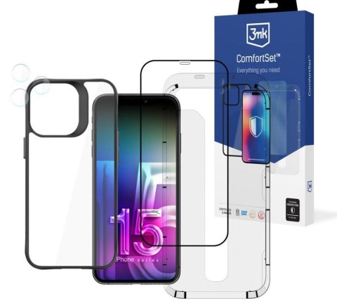 Zestaw ochronny do iP 14 Pro - Etui na telefon, szkło, lensy 3mk Comfort Set 4in1 Zestaw ochronny do iP 14 Pro - Etui na telefon, szkło, lensy 3mk Comfort Set 4in1