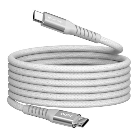 Kabel Verbatim USB-C(M) - USB-C(M) 1,2m, 100W, PD, szary Kabel Verbatim USB-C(M) - USB-C(M) 1,2m, 100W, PD, szary