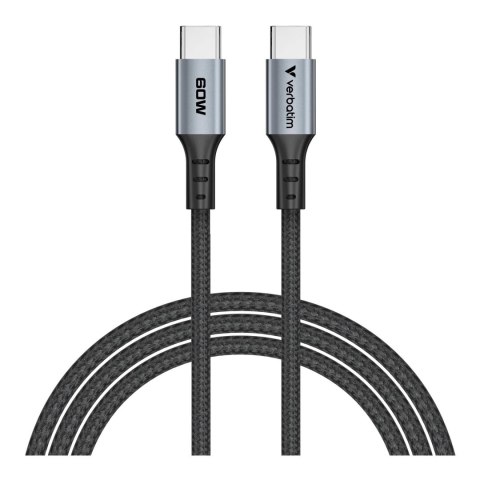 Kabel Verbatim USB-C(M) - USB-C(M) 1,2m, 60W, PD, czarny Kabel Verbatim USB-C(M) - USB-C(M) 1,2m, 60W, PD, czarny