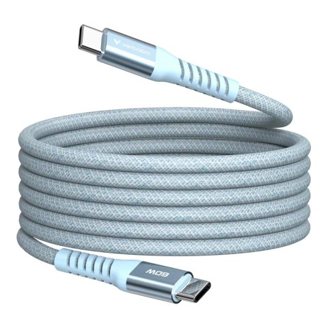 Kabel Verbatim USB-C(M) - USB-C(M) 1,2m, 60W, PD, niebieski Kabel Verbatim USB-C(M) - USB-C(M) 1,2m, 60W, PD, niebieski
