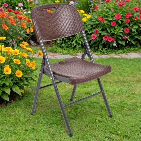 Krzesło cateringowe składane RATTAN brązowe Krzesło cateringowe składane RATTAN brązowe