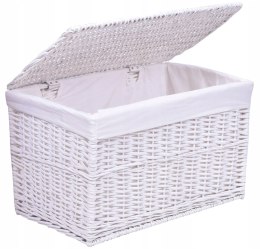 Kufer wiklinowy 76x46x46 cm - 160L - biały
