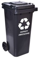 Pojemnik na odpady 120L kosz czarny Pojemnik na odpady 120L kosz czarny