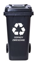 Pojemnik na odpady 120L kosz czarny Pojemnik na odpady 120L kosz czarny