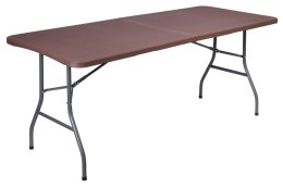Stół bankietowy składany w walizkę RATTAN 180x74x74,5 brązowy