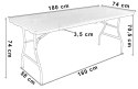 Stół bankietowy składany w walizkę RATTAN 180x74x74,5 brązowy Stół bankietowy składany w walizkę RATTAN 180x74x74,5 brązowy