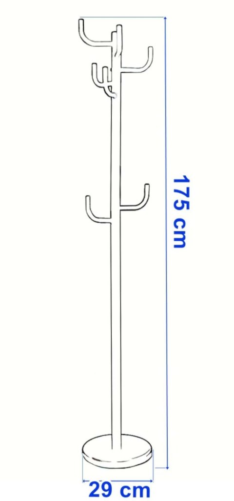 Wieszak stojący Wiktor 175cm- czarny Wieszak stojący Wiktor 175cm- czarny