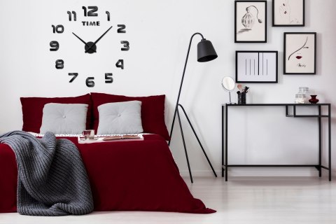 Zegar ścienny DIY NEPRI 65 130 cm czarny 3D Zegar ścienny DIY NEPRI 65 130 cm czarny 3D