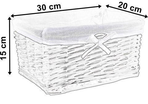 Koszyk wiklinowy 30x20x15 cm biały Koszyk wiklinowy 30x20x15 cm biały