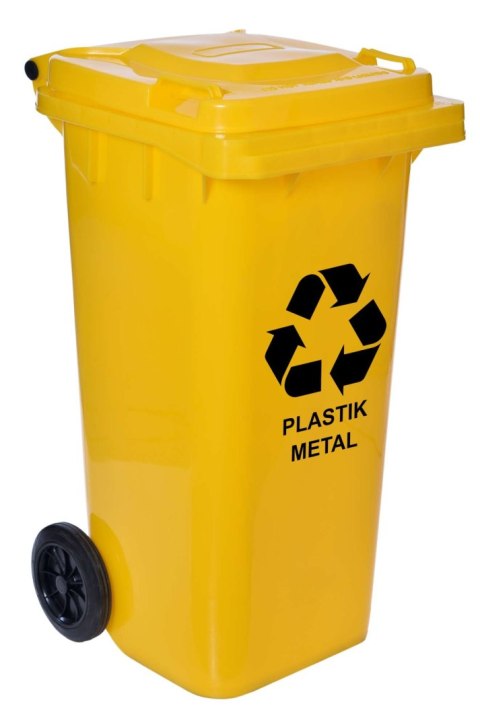 Pojemnik na odpady 120L kosz żółty Pojemnik na odpady 120L kosz żółty