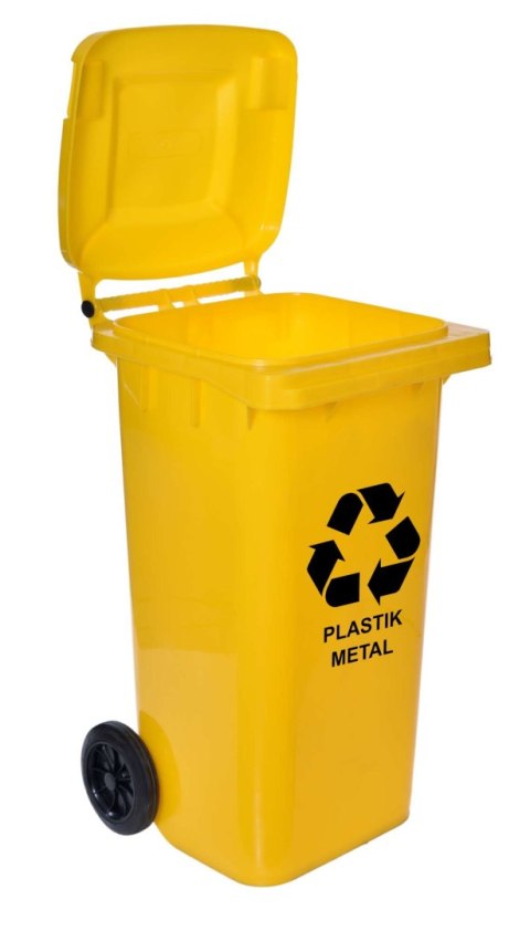 Pojemnik na odpady 120L kosz żółty Pojemnik na odpady 120L kosz żółty