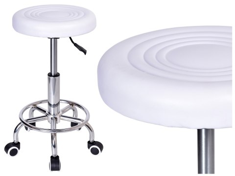 Taboret kosmetyczny KB-Monza biały Taboret kosmetyczny KB-Monza biały