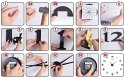 Zegar ścienny Diy BAST 3D srebny Zegar ścienny Diy BAST 3D srebny