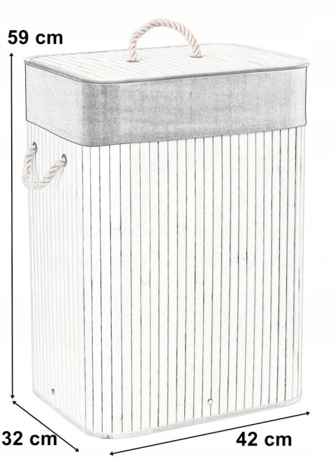 Kosz bambusowy na pranie 80L 1 komora naturalny Kosz bambusowy na pranie 80L 1 komora naturalny