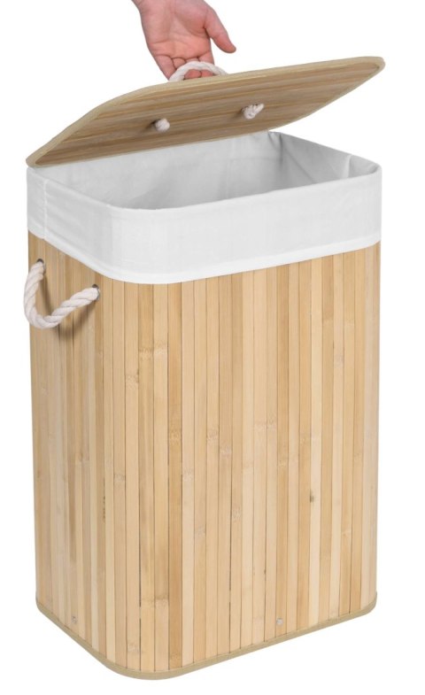Kosz bambusowy na pranie 80L 1 komora naturalny Kosz bambusowy na pranie 80L 1 komora naturalny