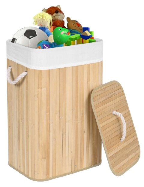 Kosz bambusowy na pranie 80L 1 komora naturalny Kosz bambusowy na pranie 80L 1 komora naturalny