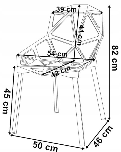 Krzesło ażurowe VECTOR czarne Krzesło ażurowe VECTOR czarne