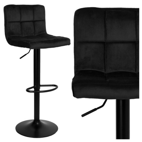Krzesło barowe ARAKO BLACK aksamitne czarne VELVET Krzesło barowe ARAKO BLACK aksamitne czarne VELVET