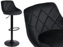 Krzesło barowe CYDRO BLACK welurowe czarne Krzesło barowe CYDRO BLACK welurowe czarne