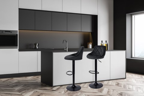Krzesło barowe CYDRO BLACK welurowe czarne Krzesło barowe CYDRO BLACK welurowe czarne