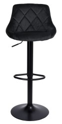 Krzesło barowe CYDRO BLACK welurowe czarne Krzesło barowe CYDRO BLACK welurowe czarne