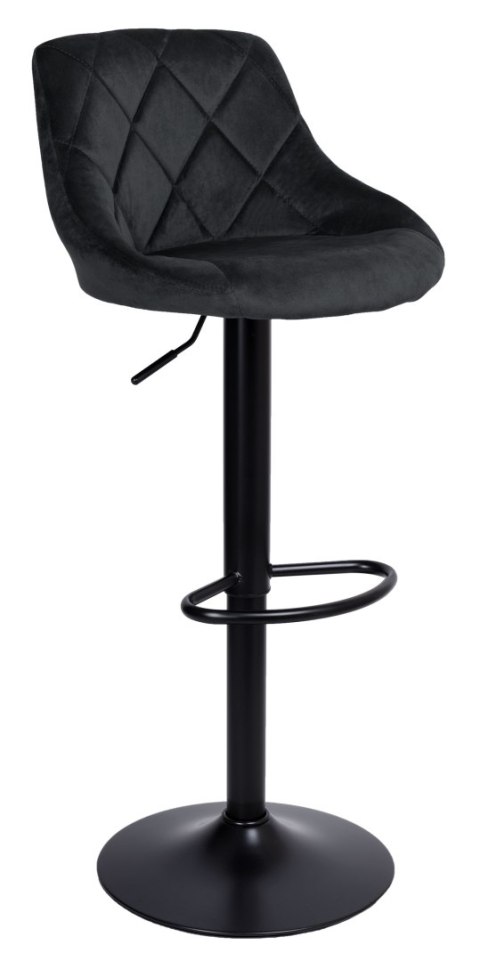 Krzesło barowe CYDRO BLACK welurowe czarne Krzesło barowe CYDRO BLACK welurowe czarne