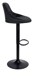 Krzesło barowe CYDRO BLACK welurowe czarne Krzesło barowe CYDRO BLACK welurowe czarne