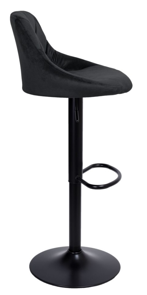 Krzesło barowe CYDRO BLACK welurowe czarne Krzesło barowe CYDRO BLACK welurowe czarne