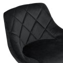 Krzesło barowe CYDRO BLACK welurowe czarne Krzesło barowe CYDRO BLACK welurowe czarne