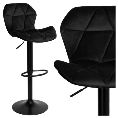 Krzesło barowe GORDON BLACK aksamitne czarne VELVET Krzesło barowe GORDON BLACK aksamitne czarne VELVET