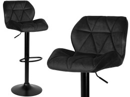 Krzesło barowe GRAPPO BLACK czarne VELVET