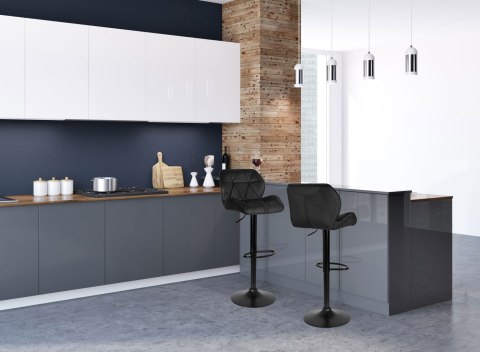 Krzesło barowe GRAPPO BLACK czarne VELVET Krzesło barowe GRAPPO BLACK czarne VELVET