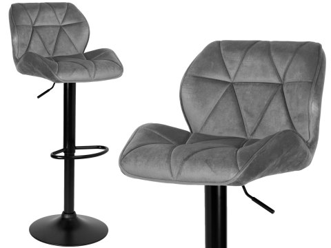 Krzesło barowe GRAPPO BLACK grafitowy VELVET Krzesło barowe GRAPPO BLACK grafitowy VELVET