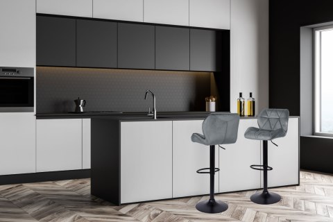 Krzesło barowe GRAPPO BLACK grafitowy VELVET Krzesło barowe GRAPPO BLACK grafitowy VELVET