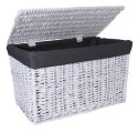Kufer wiklinowy 66x40x40 cm - 105L - biało-szary Kufer wiklinowy 66x40x40 cm - 105L - biało-szary